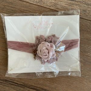 No. 2 Willow Lane newborn floral headpiece mauve NIP